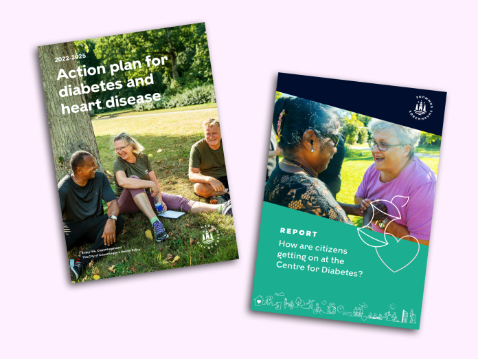 Front page of the action plan for diabetes and heart disease 2022-2025 and the effect report.
